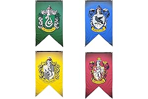 Harry Potter Gryffindor, Slytherin, Ravenclaw and Hufflepuff Wall Banners 4-Pack