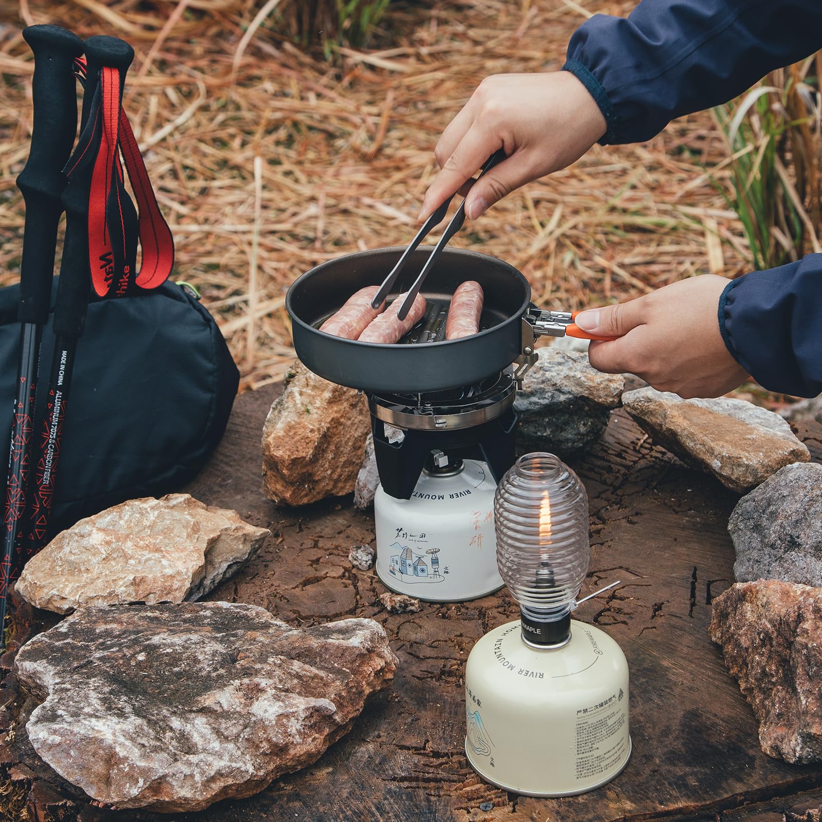 Fire-Maple Firefly Camping-Gaslaterne | Einstellbare Helligkeit Beleuchtung und Campinglampe | KEINE Glühstrümpfe erforderlich | Tragbare Outdoor-Kraftstoff-Zeltlaternen | Propan- und Butan-Gaslampen