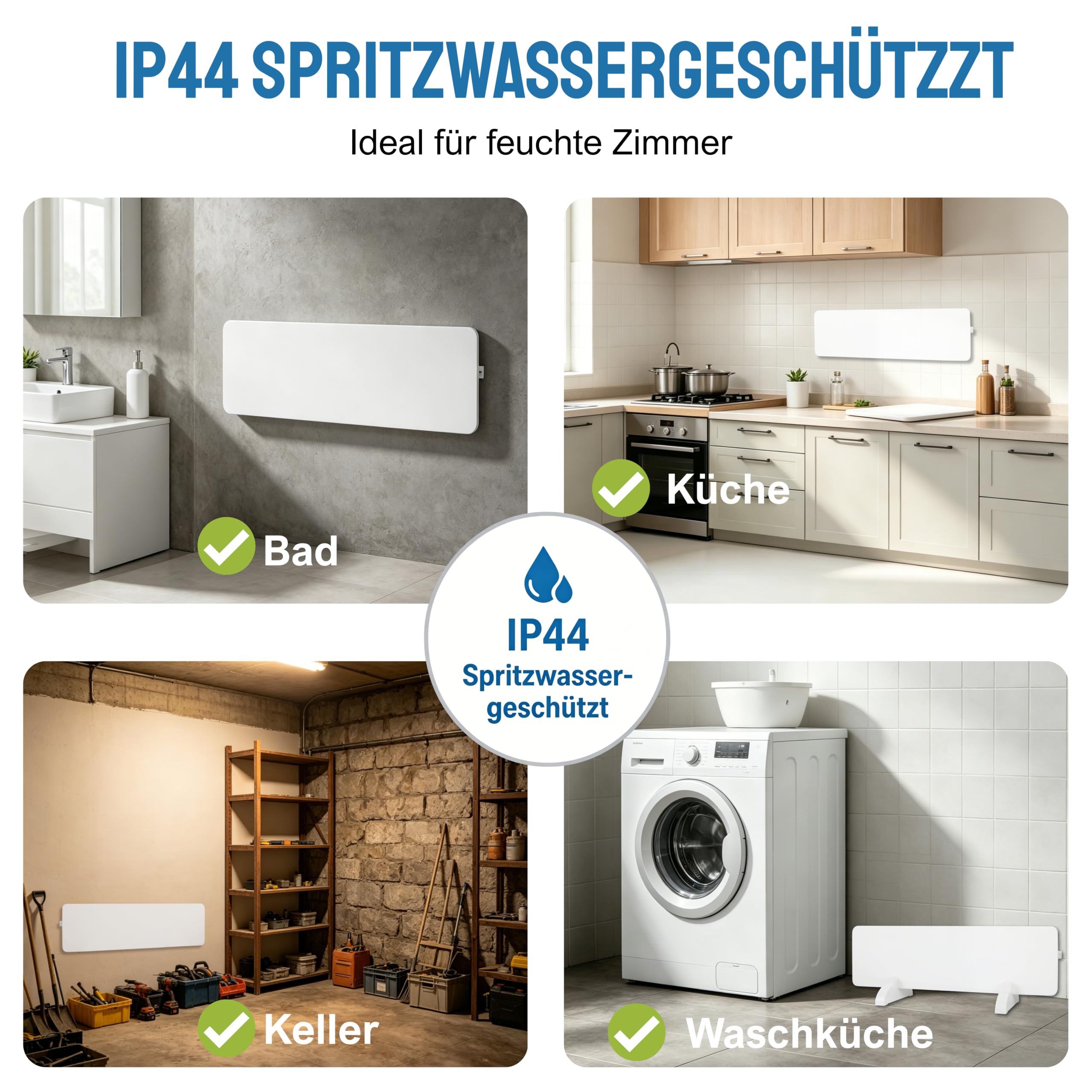 INGRIKT 50W Infrarot Anti-Schimmel-Heizung & Wandtrockner – Dauerhafter Schimmelschutz gegen Feuchtigkeit & Kondenswasser, Energiesparend, Ohne Chemie, IP44 für Bad & Keller