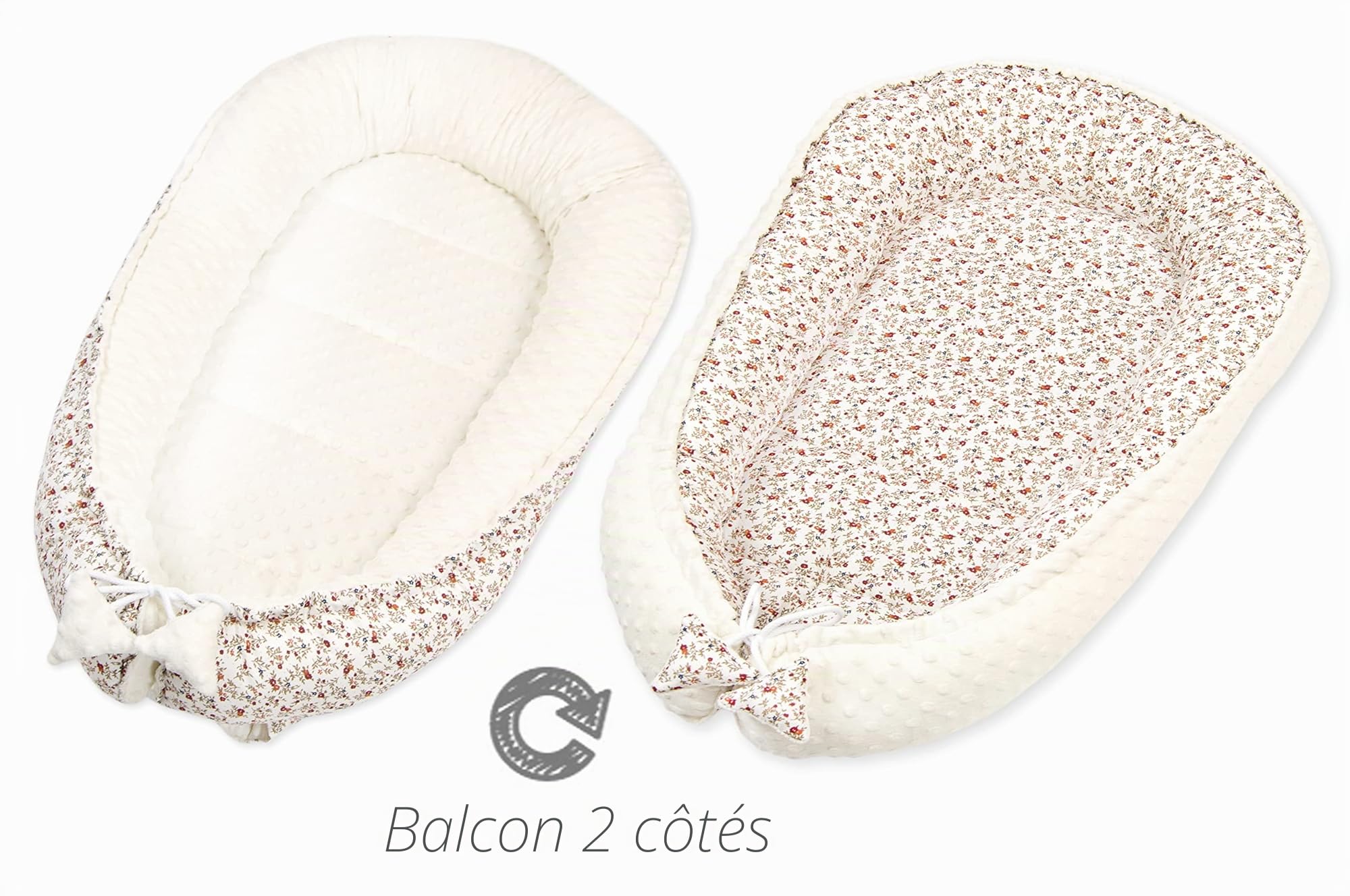 Pimko Nid bébé, double face, en tissu Minky, cocon douillet pour nourrissons et nouveau-nés, pour la maison, 55 x 90 cm
