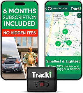Tracki GPS Tracker for Vehicles – Real-Time 4G LTE Assets & Car Tracking Device with App, Magnetic Mount, Compact Design, Worldwide Coverage – iOS & Android (Tracker 6-mo Subscription Incl.)