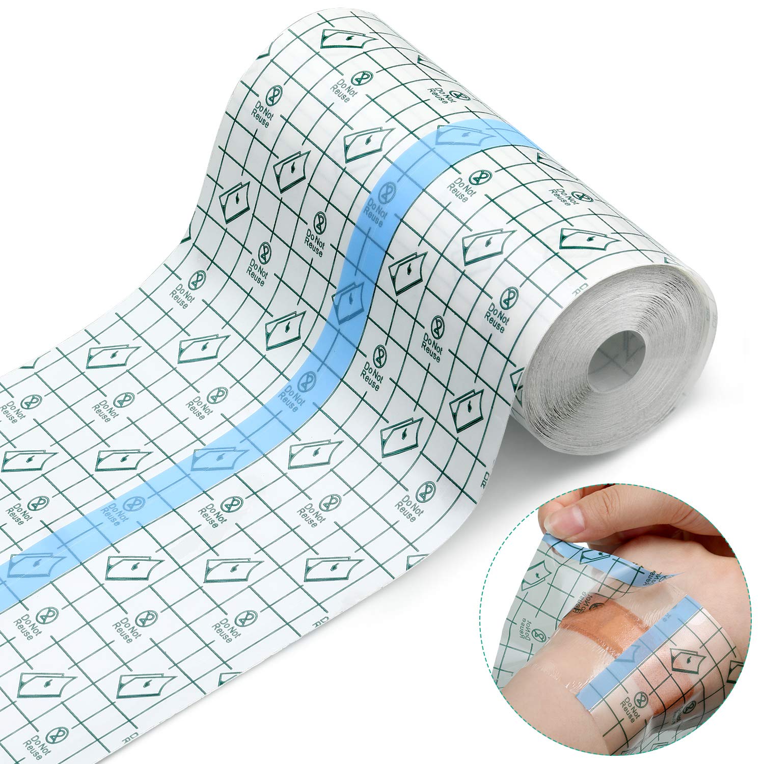 Transparent Dressing Adhesive Bandage Waterproof Clear Adhesive Bandages Stretch Tape for Tattoos Swimming (6 Inch x 5.47 Yard)