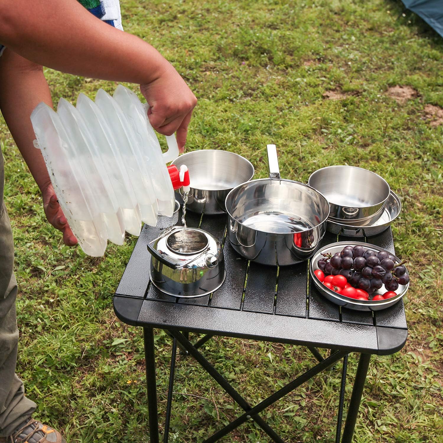 KingCamp BPA Free Collapsible Water Container with Spigot, Premium Portable Water Storage Jug Water Carrier Foldable Canteen, Perfect for Outdoors BBQ Camping Hiking - BPA Free 2.2 Gallon (8L) : Sports & Outdoors