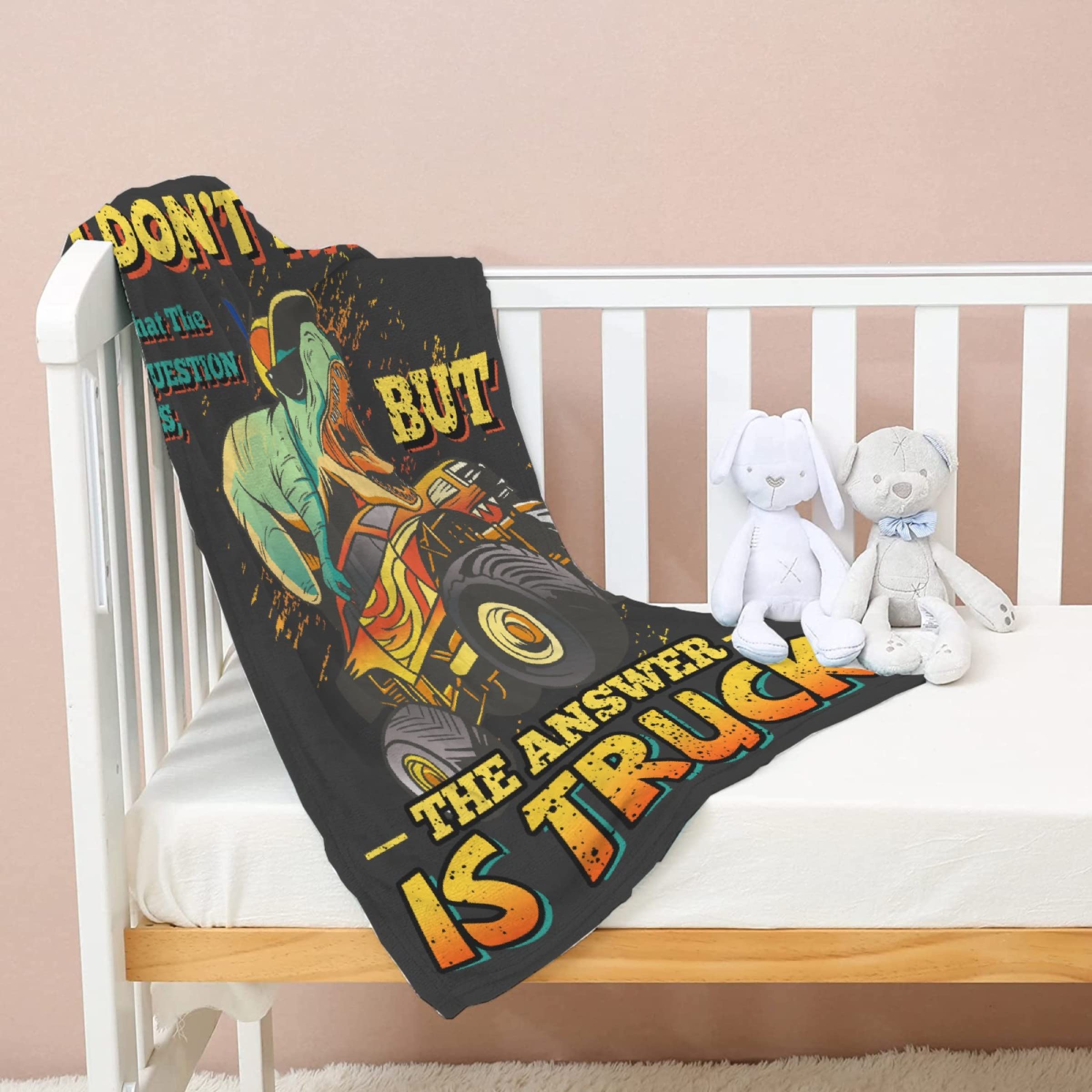 Homiehug The Answer is Truck Soft Blanket Funny Flannel Plush Gifts Cozy Fuzzy Throws for Nap Bedding Sheet Couch Car Decor Tapestries Child Non-Shedding 30