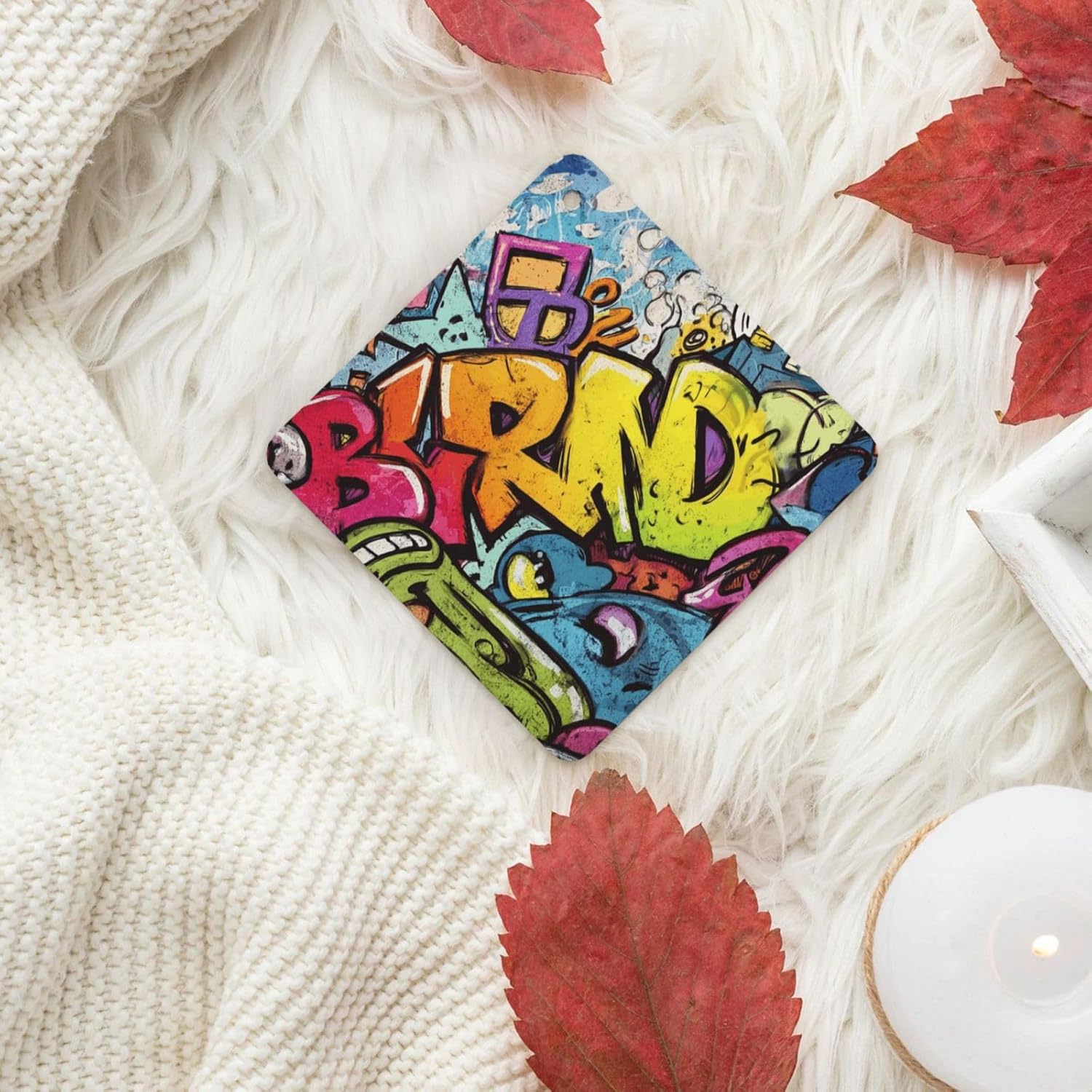 Car Air Freshener 24 PCS Graffiti Drawing Hanging Car Air Fresheners Auto Interior Decor Card Freshener Strong Scented Card Lavender Cars Scents for Office Bedroom Close Drawer Square