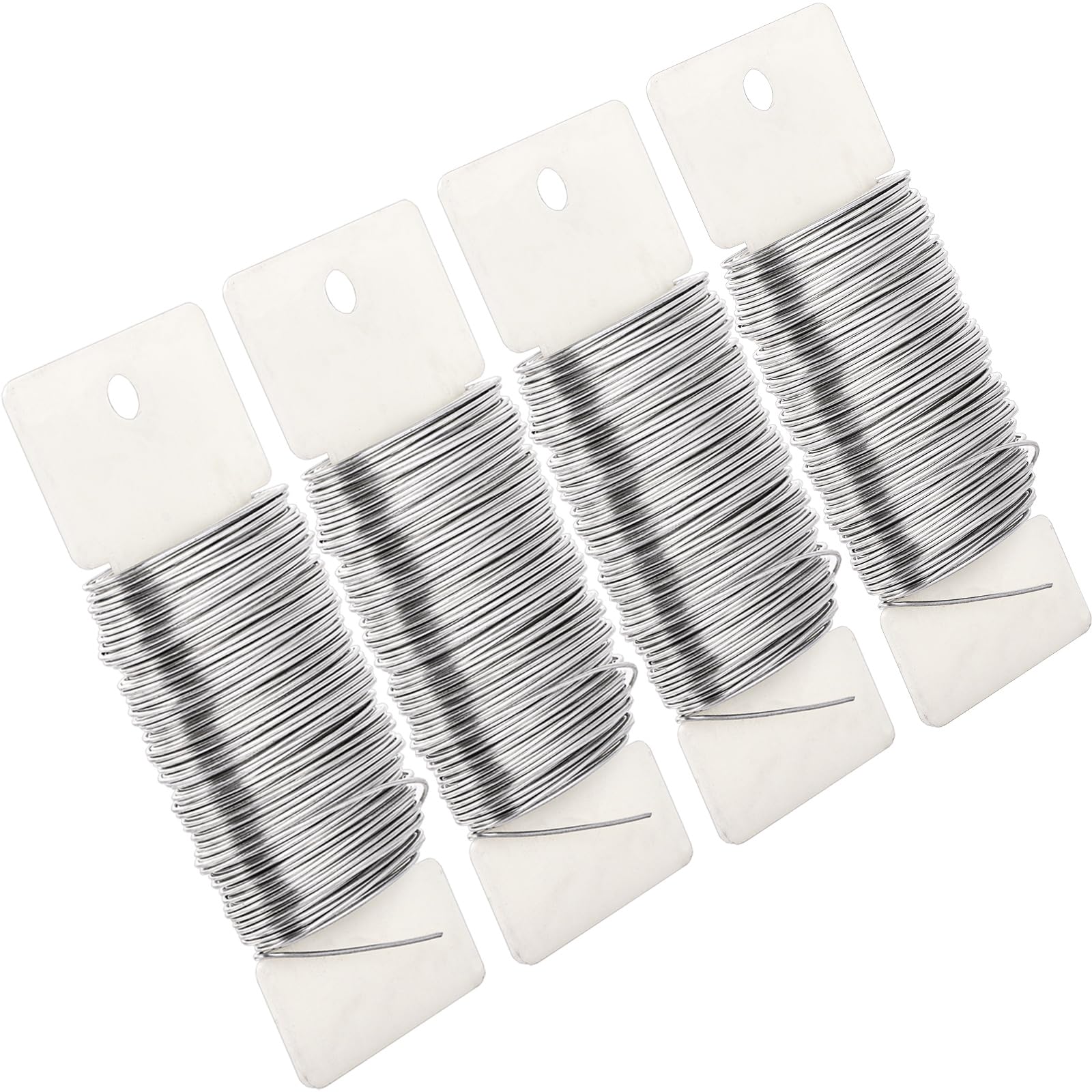 ASelected 4PCS Florist Wire Silver Floristry Wires,4 Rolls Floral Wires,22 Gauge 35M Silver Florist Wire Flexible Floral for Flower Arrangement Garland Handicrafts Wreaths Plant Crafts