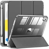 Compatible with iPad (A16) 11th Generation 11 Inch 2025 Case, iPad 10th Generation Case 2022 10.9 Inch 2022, Crystal Clear with Slot for Pencil & Charging Adapter, Grey