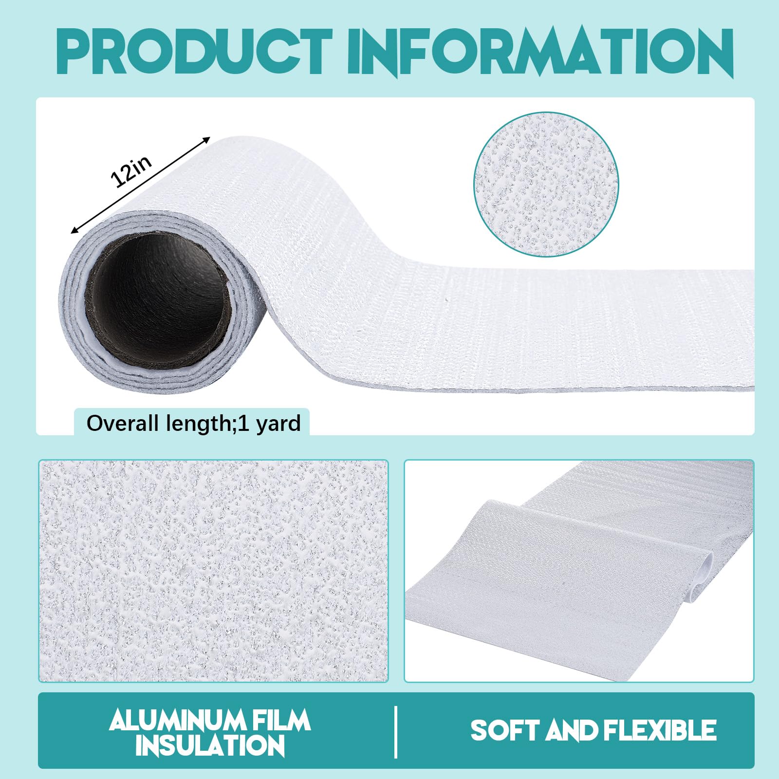 Treela 1 Roll 12 Inch x 1 Yard Heat Resistant Batting for Potholders Insulated Fabric Thermal Lining Batting for PotHolders Heat Reflective Fabric