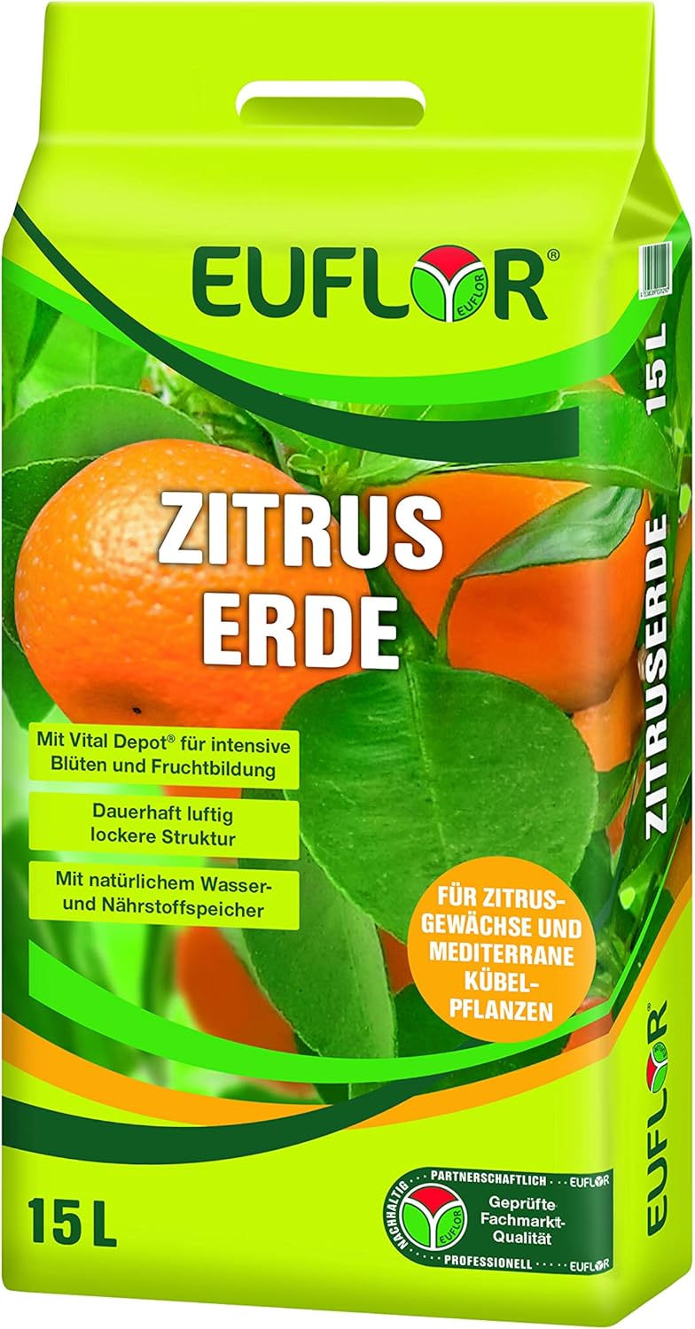 Euflor Zitruserde 15 l Tragebeutel aufgedüngte Spezialerde für alle