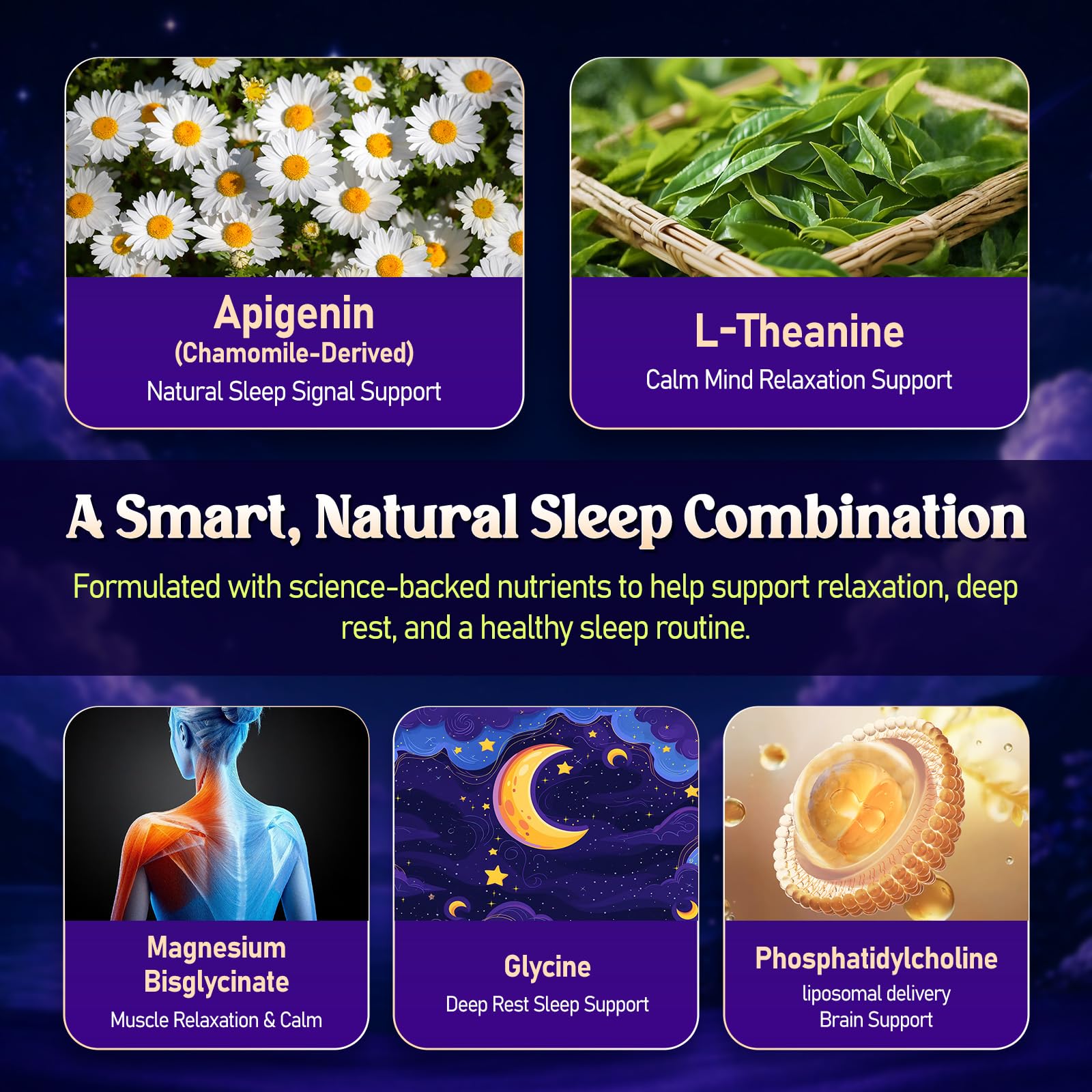 Apigenin Supplement for Sleep, Apigenin 50mg, Relaxation & Deep Rest, 60CT — Amazon image 6