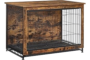 Side Table Dog Kennel: Stylish Crate Furniture, Rustic Brown