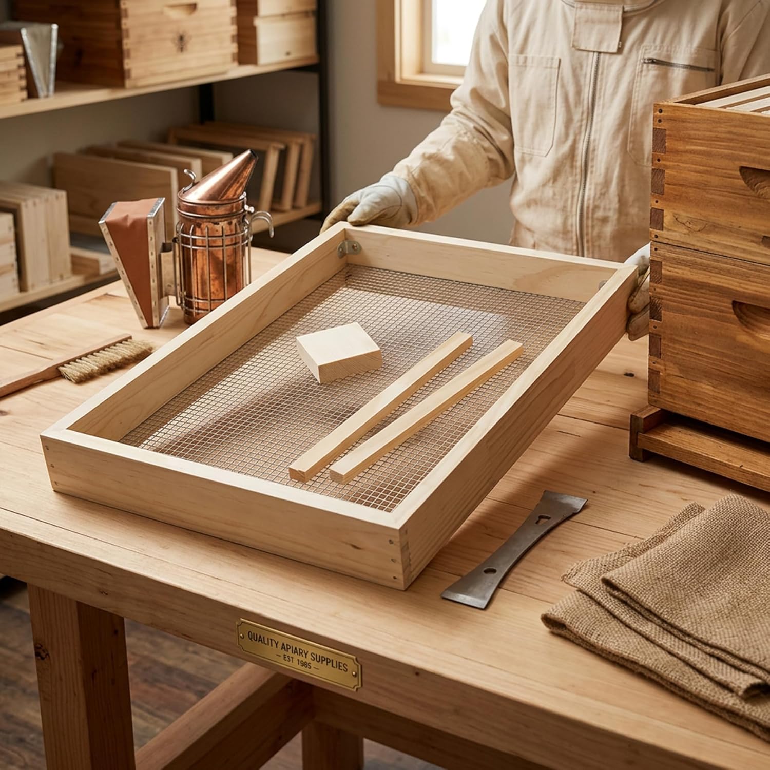 Winter Bee Hive Candy Board for Langstroth Beehives Strong Support Bee Feeder 8-Frame Size 50.5x35.5cm Hives Castle Feeder feeders Frames.