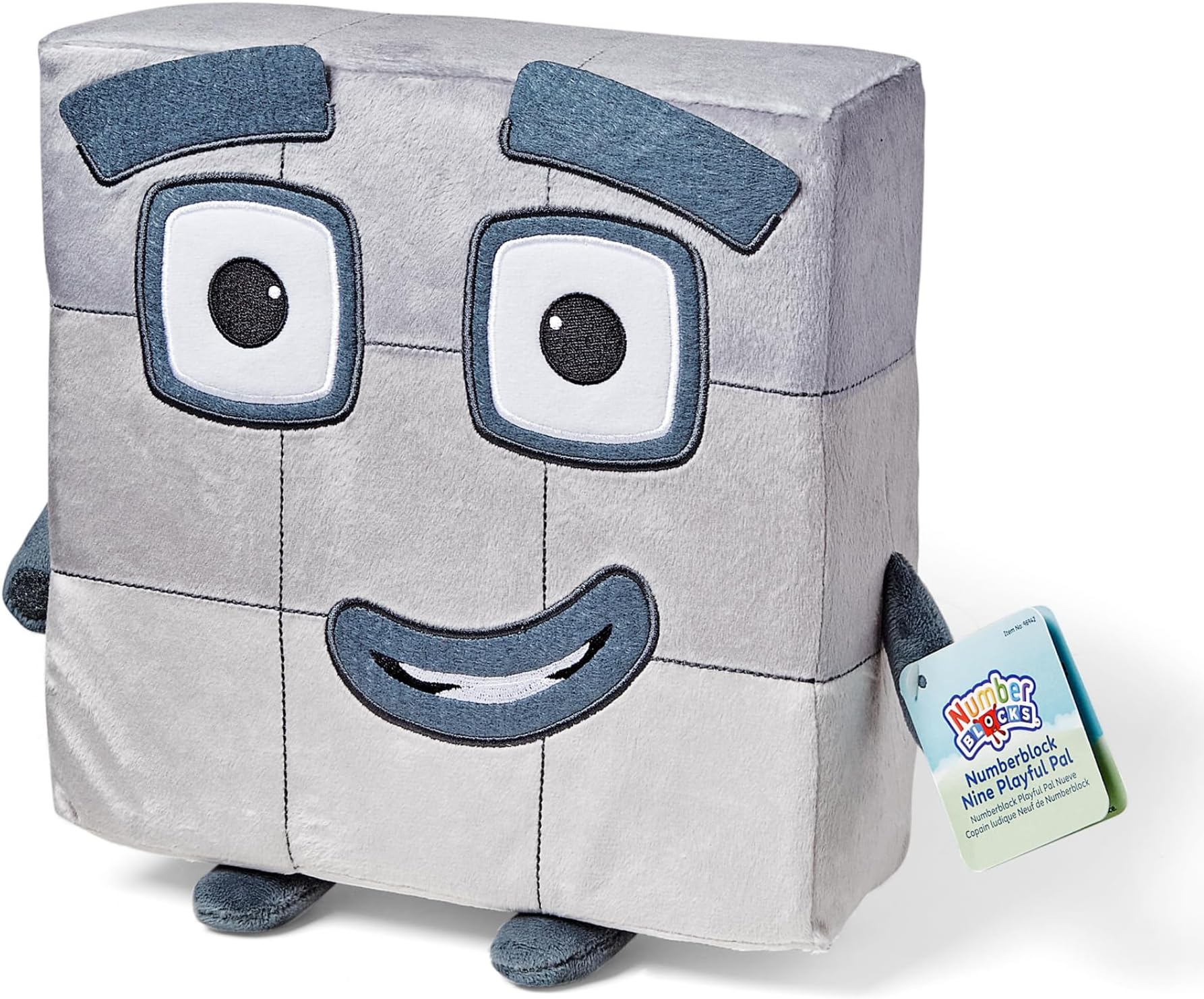 Numberblock Nine Playful Pal, Plush Figure Toys, Numbers for Toddlers, Cute Stuffies, Preschool Math Learning Toys, Stuffed Animal, Small Plushies, Counting Blocks, Birthday Gifts for Kids