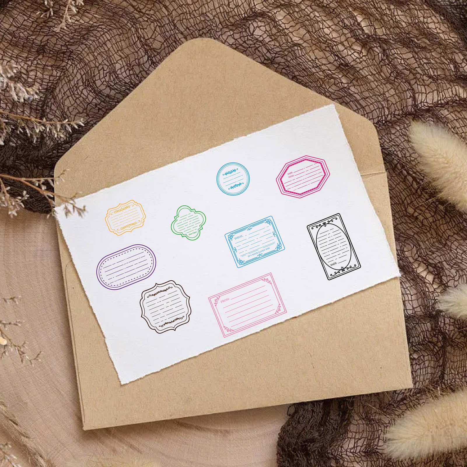 Amazon.com: CRASPIRE Label Frame Clear Rubber Stamp Vintage
