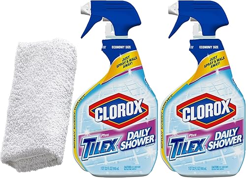 Miniatura 1 de Toalla + 2 limpiadores diarios de baño, 32 onzas  Limpiador de baño para azulejos, bañera, mostradores, inodoro - Paquete de limpieza de baño