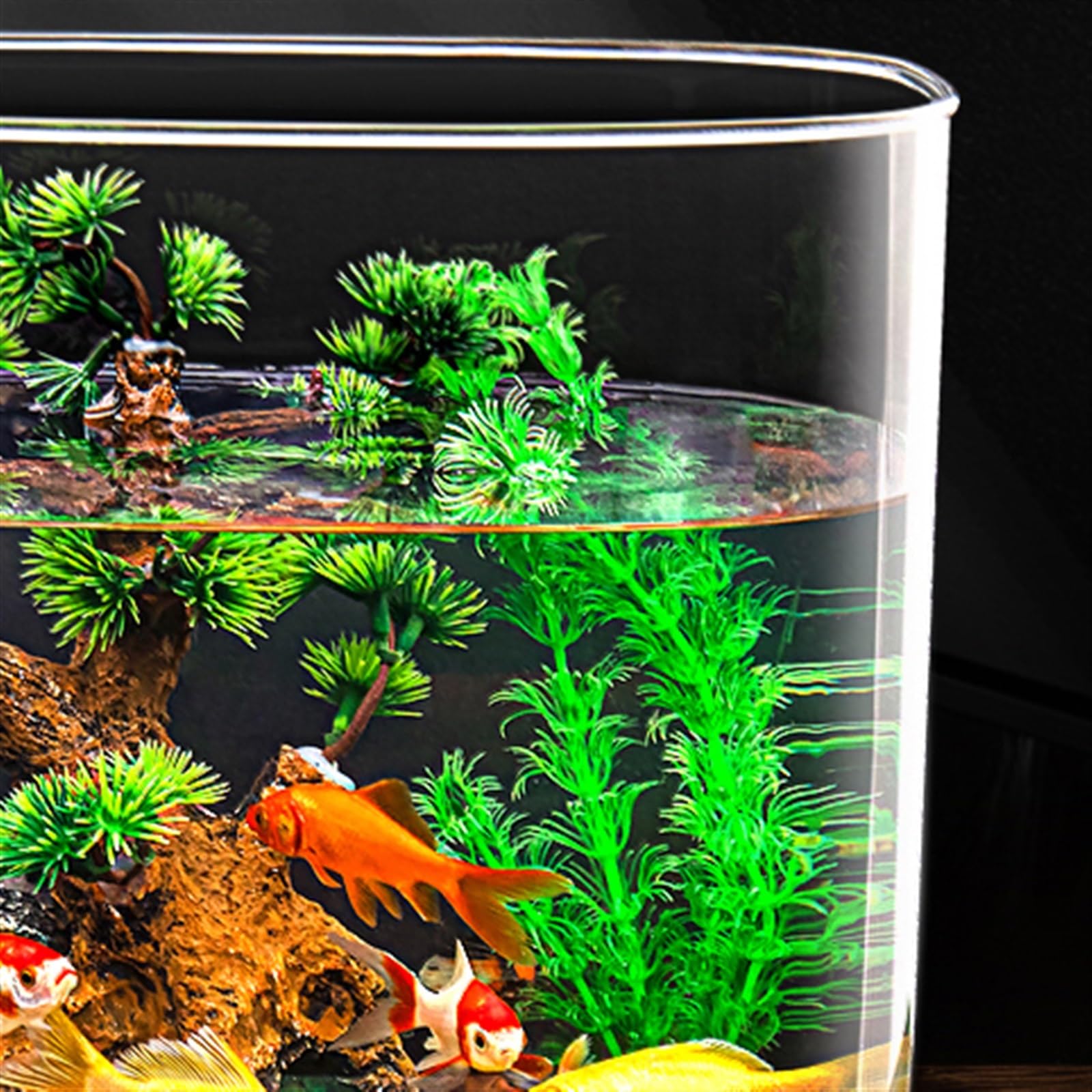Acuario Tanque de Peces a Prueba de caídas, Material acrílico, pecera Transparente, Acuario doméstico de tamaño pequeño y Mediano, Tanque de Peces Dorados, Tanque de Tortuga Peces Acuario(Grande)