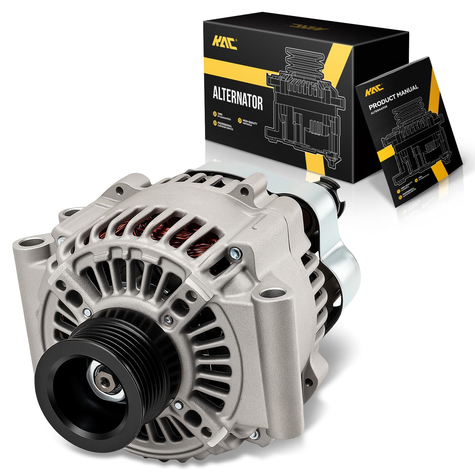 KAC Alternator High Output 105Amp for Mini,2002-2006 Cooper Supercharged,2007-2008 Cooper Supercharged(EngineDesign: W11B16A) Replace 11049N, 11049, 11039, 110498, 12317515030, 90295577, 95560311900-image-22