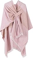 Vista 91 de Poncho chal para mujer, suéteres suaves y cálidos para mujer, parte delantera abierta, poncho de viaje para otoño, invierno y primavera