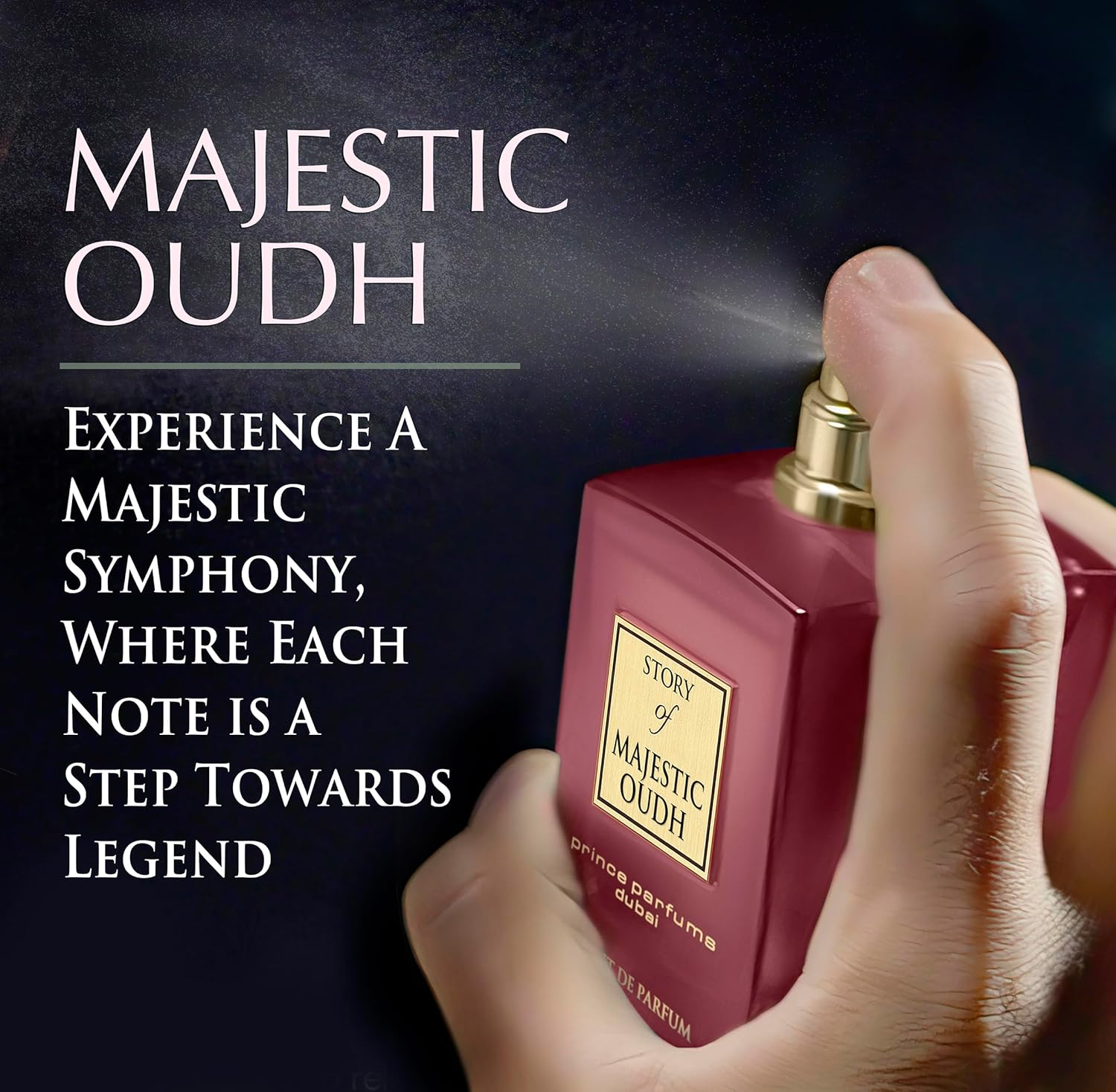 Prince Parfums Dubai - Majestic Oudh Extrait de Parfum - Unisex Luxury Fragrance - 3.4 oz - Long-Lasting Signature Scent - Sophisticated, Rich Oudh with Amber, Vanilla, and Musk - Image 5