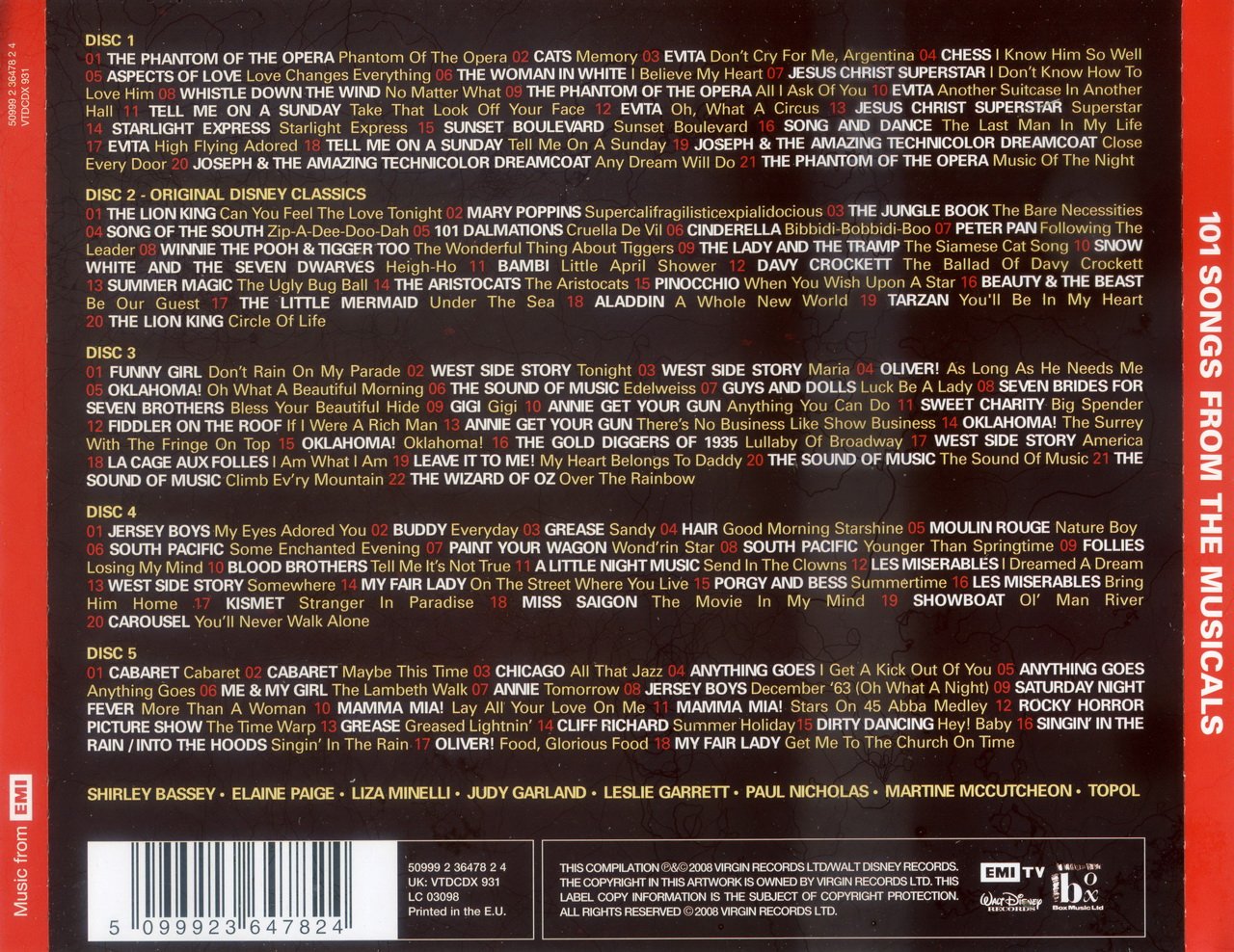 101 Songs From The Musicals