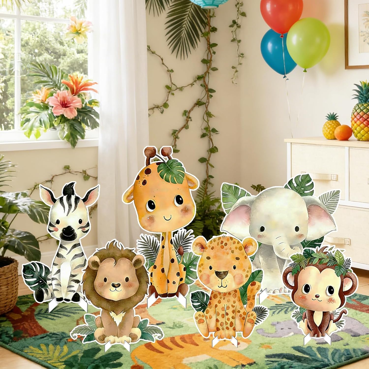 6Set Large Woodland Animal Signs for Party Decoration Forest Animal Cardboard Cutouts Yard Signs Forest Theme Photo Booth Props for Woodland Birthday Shower Party Supplies