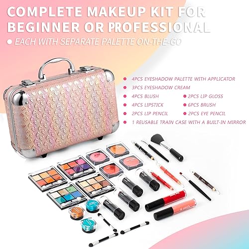 Miniatura 3 de Hot Sugar Juego de maquillaje todo en uno para niñas adolescentes, kit de maquillaje completo para principiantes con paleta de sombras de ojos,