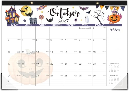 Desk Calendar 2026-2027, 18 Months Desk/Wall Calendar 2026-2027 | July 2026 - December 2027, 17" x 12", with Large Ruled Blocks for Planning