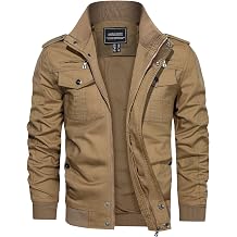 Mens Military Jacket Casual Windbreaker Coat with Multi Pockets | Cotton military coat; zip up; stand collar; fall; winter; warm; work business; outdoor; tactical; bomber; sportswear