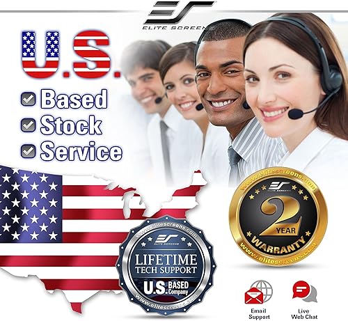 Miniatura 6 de Elite Screens Pantalla de proyector portátil ALR mejorada de 55 pulgadas con soporte de trípode, altura ajustable, pantalla 43 para proyectores de