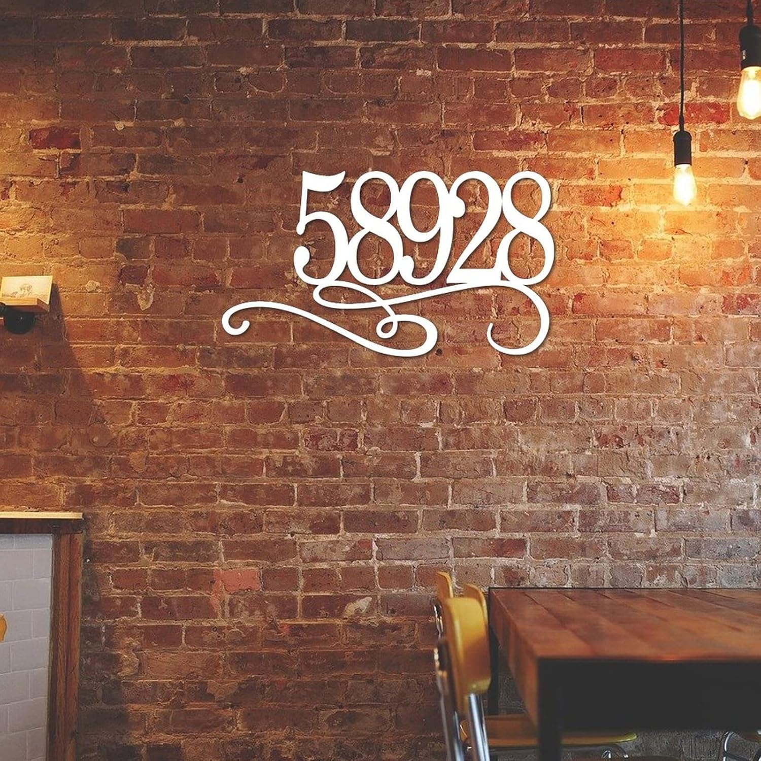 Address Plaque Personalised Rustic House Numbers on A Custom Metal Sign House Number Street Name Wall Mounted Sign Outside Decorations Metal Rustic for House, Street, Front Door 3D Waterproof Gift