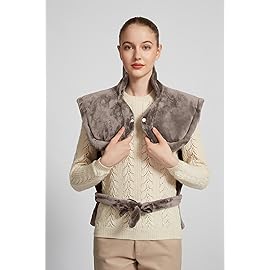 Ambershine 26x35 XXXL King Size Neck& Shoulder& Back Heating Pad with 12 Temperature Settings& 4 Auto-Off Countdown Timers, Pain Relief for Back/Neck/Shoulder, Christmas Gift for mom dad(Light Tan)