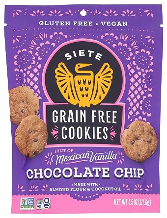 Siete Family Foods, Cookies Grain Free Mexican Vanilla Chocolate Chip, 4.5 Ounce