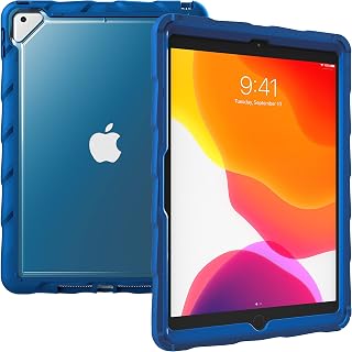 Gumdrop DropTech Clear Case Fits Apple iPad 9th | 8th | 7th Gen (10.2-inch) Designed for K-12 Students Teachers & Classrooms–Drop Tested Rugged Shockproof Bumpers for Reliable Device Protection – Blue