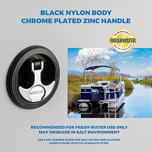 Miniatura 4 de Whitecap S-0230BC - Pestillo con mango en T, sin bloqueo, color negro