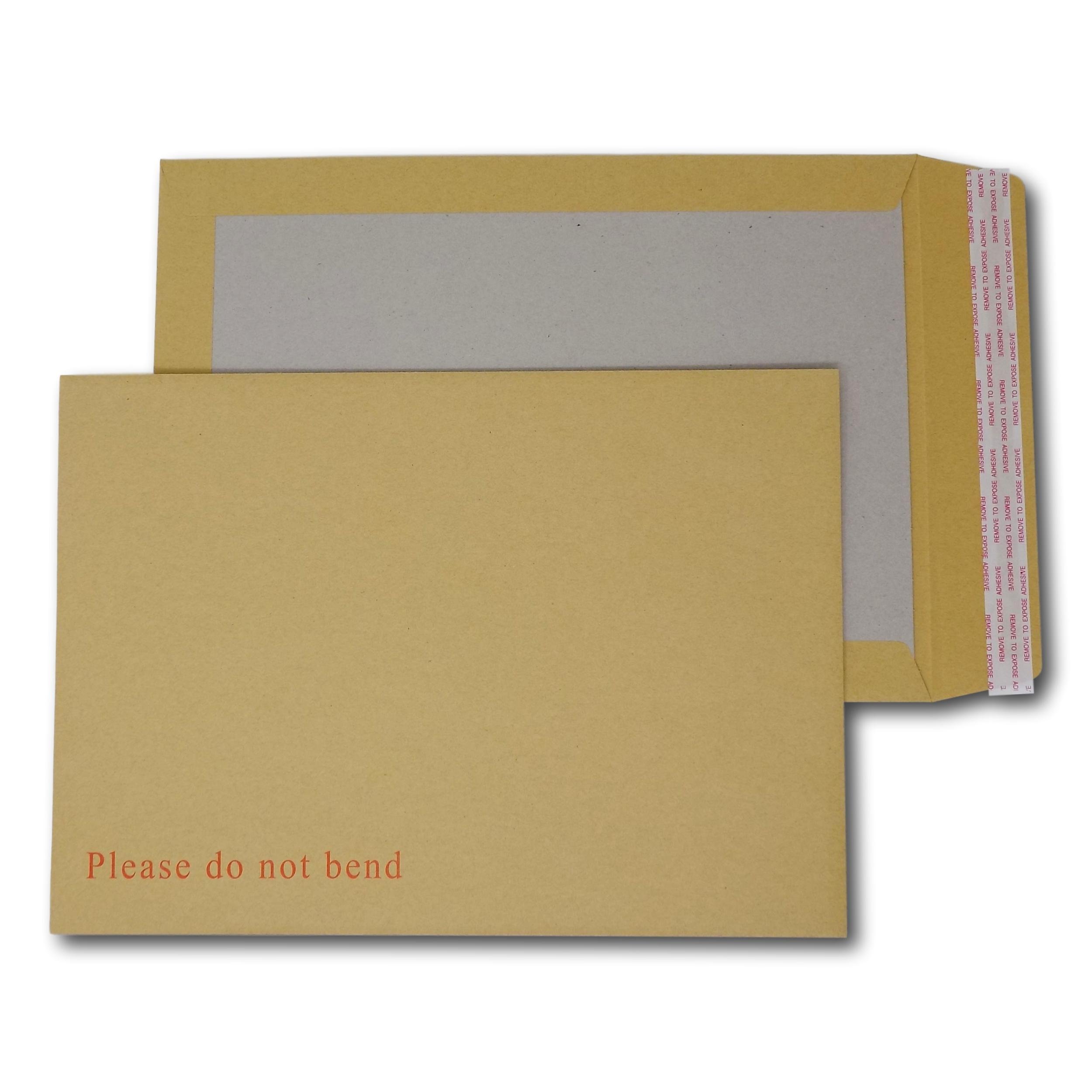 EPOSGEAR® A4 / C4 324mm x 229mm Brown/Manilla Strong Hard Card Board Backed Peel and Seal Printed Please Do Not Bend Envelopes (10)