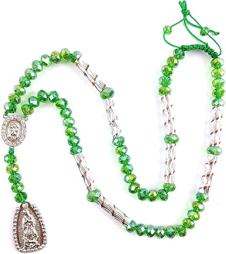Western Peak Rosario de oración de la Virgen María Señora de Guadalupe con diamantes de imitación