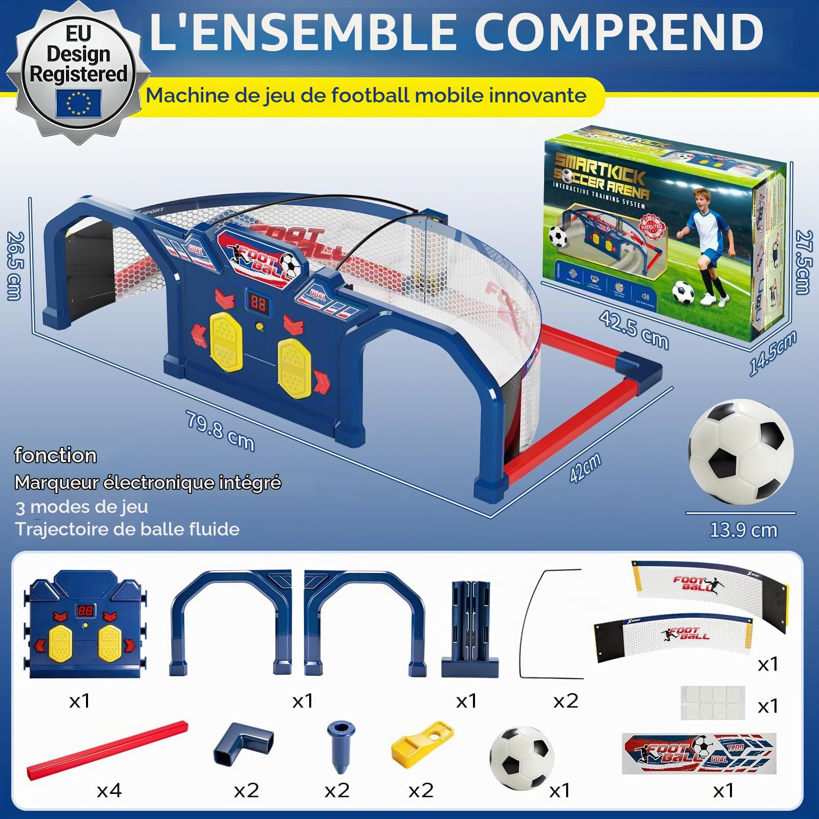 Entrainement Football - Smart Games Cadeau Ado | Soccerbot Ballon de Foot Pop Jeu | Jeux de Foot Enfant | Jouet Interactif pour Intérieur & Extérieur (1 Balle)