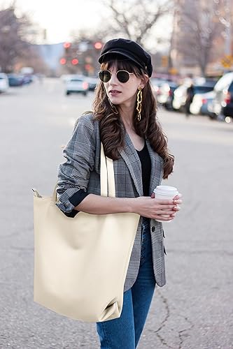 Miniatura 4 de WLLWOO WLLWOO Bolso de mano de cuero para mujer, bolsos cruzados con cremallera para hombro, bolsa de trabajo de viaje