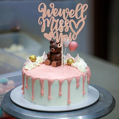 Miniatura 5 de Rsstarxi 1 paquete de decoración para tartas con purpurina de despedida con purpurina para decoración de pasteles para temática de despedida,