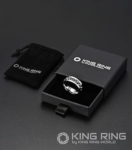 Miniatura 6 de King Ring Anillo giratorio de engranajes de 0.315 pulgadas  Anillo antiestrés pesado ultra pulido, anillo de acero inoxidable, anillos giratorios