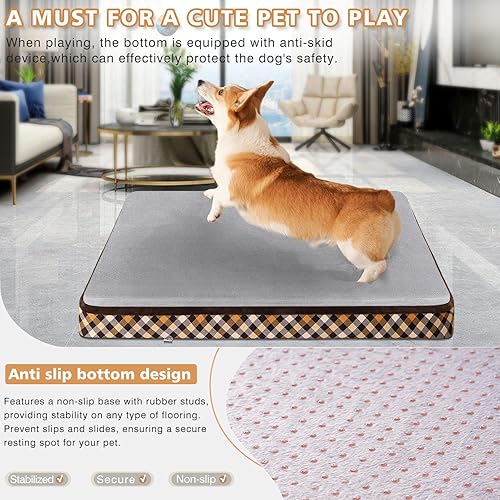 Miniatura 5 de Magic Dog Camas ortopédicas para perros extragrandes  Cama para perro XXL súper suave de 2 capas de espuma de alta densidad, sin instalación,