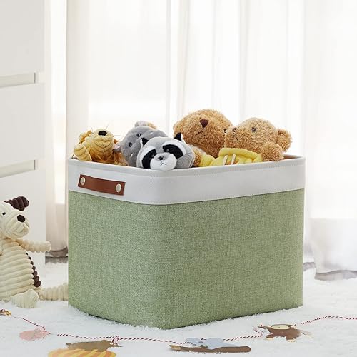 Vista 190 de HNZIGE - Canastas pequeñas de tela para organización (paquete de 6) canastas plegables de almacenamiento para estantes, armarios, lavandería, Asas