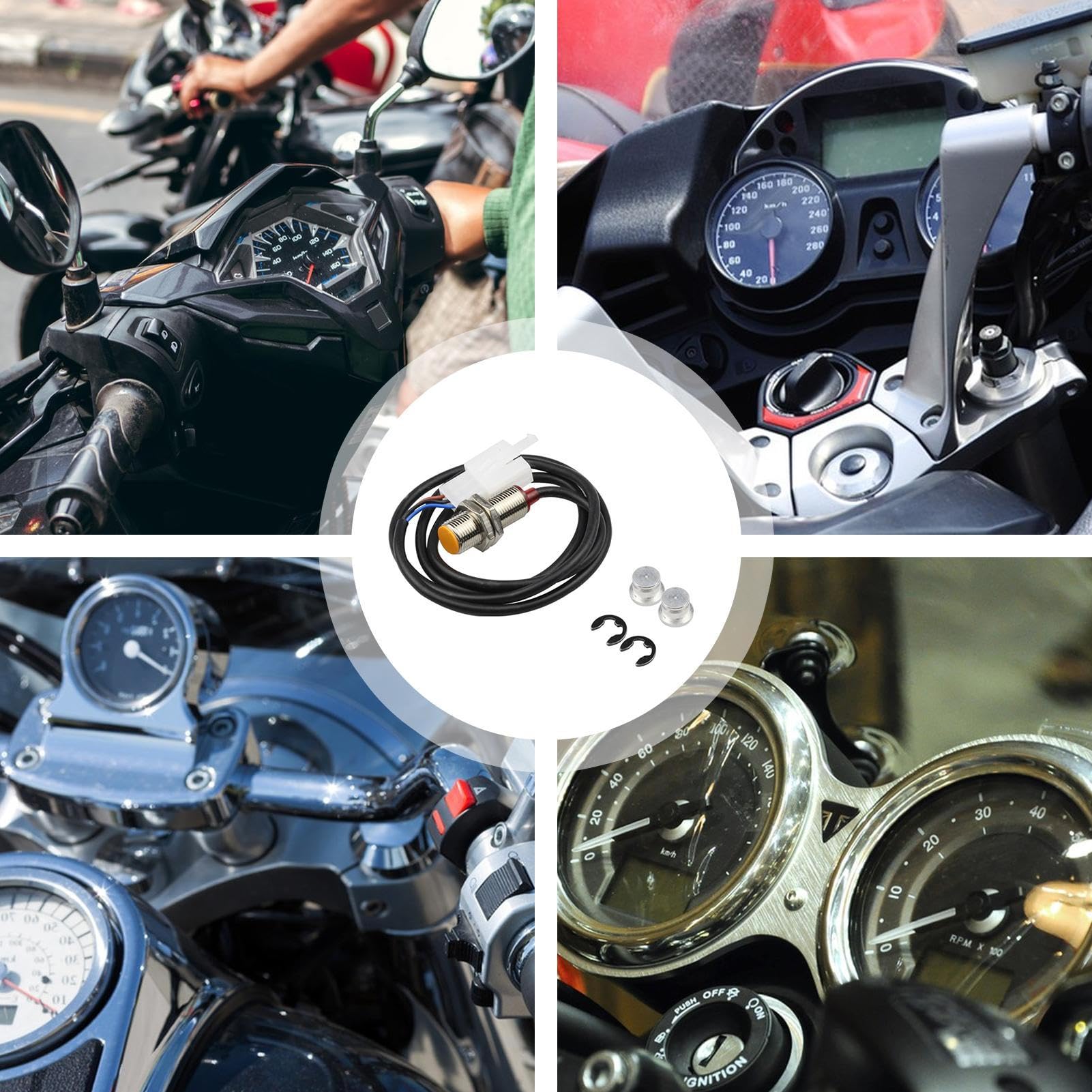 Cable de sensor de velocidad para odómetro digital, cable de sensor de odómetro | Cable magnético de sensor de velocidad para motocicletas | Cable sensor modificado para motocicletas de gel