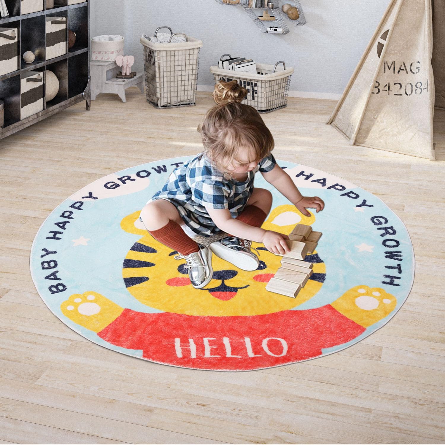 Non-slip Kids Rug Helthep Nursery Playmat - Extra Large Round Rug For Baby  & Toddler Rooms With Cute Whale Design | Non-Slip Washable Playmat For Kids  Baby Play Mat