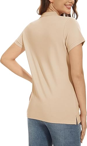 Miniatura 2 de TACVASEN Women's Polos Short Sleeve Shirts 3-Button Shirts Casual Collared Blouses Summer Tops Wicking Shirt Athletic Golf Polo Cooling Shirts