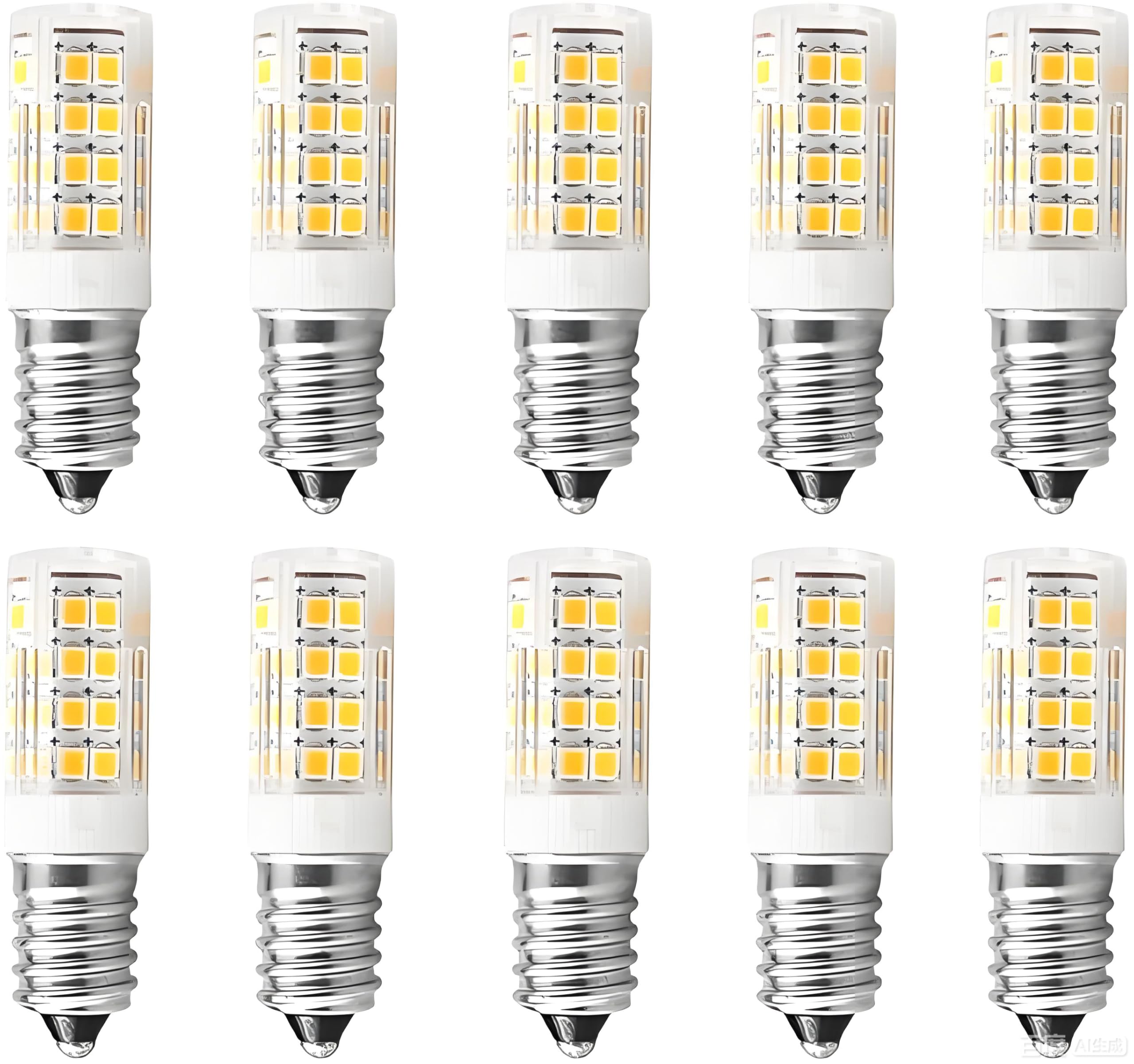 E14 LED Bulb 4W Equivalent to 40W Incandescent, E14 LED Light Bulb Warm White 3000k Fridge Bulbs, AC 220V-240V, Non-Dimmable, 400lm, Small Edison Screw(SES) Bulb for Cooker Hood/Chandeliers, 10 Pack