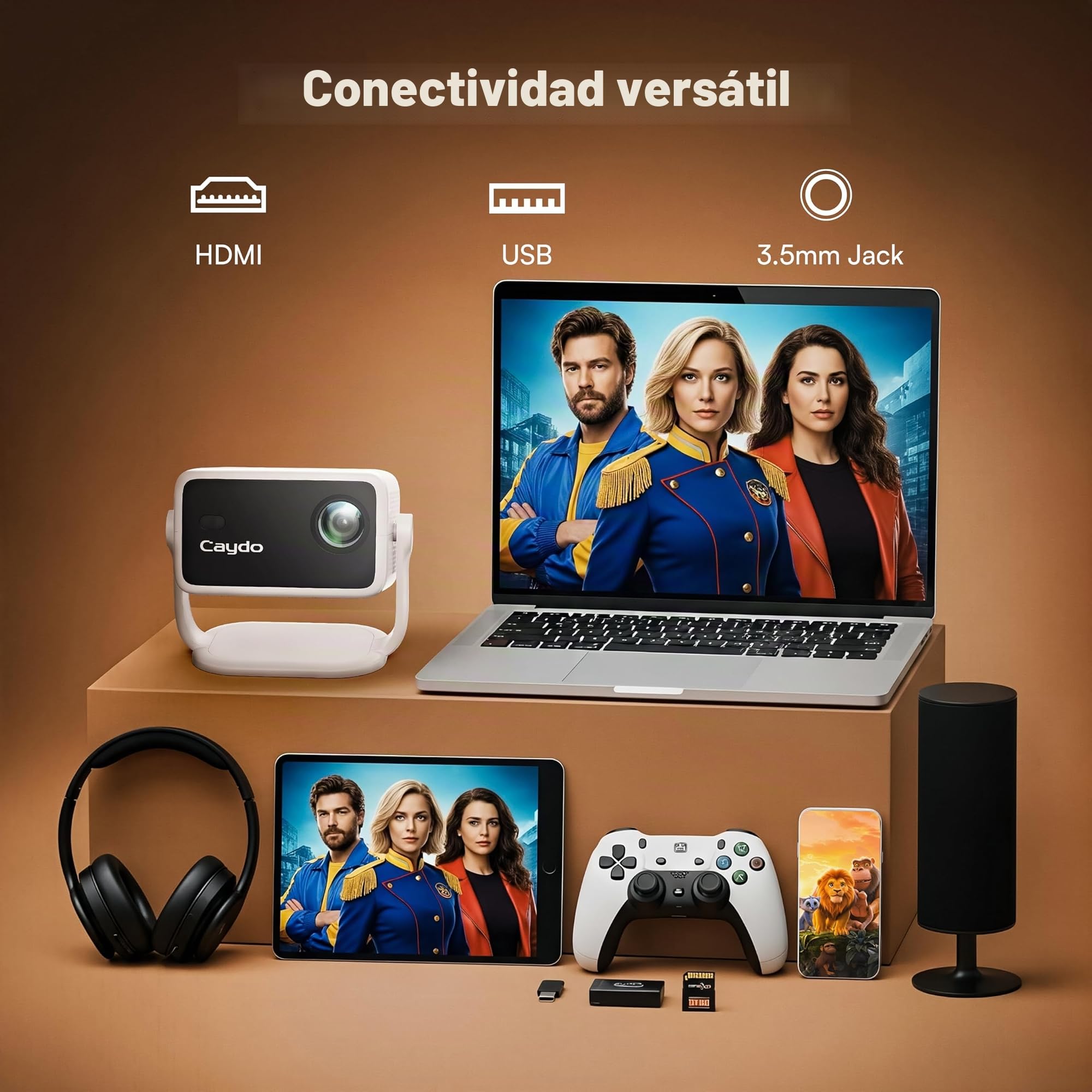 Caydo P3 Proyector Artístico con Aplicación Exclusiva para Artistas, Proyector Portátil con Autofoco y Corrección Keystone, Resolución Nativa 1080P para Dibujo y Calco, Proyección de 40''-120''