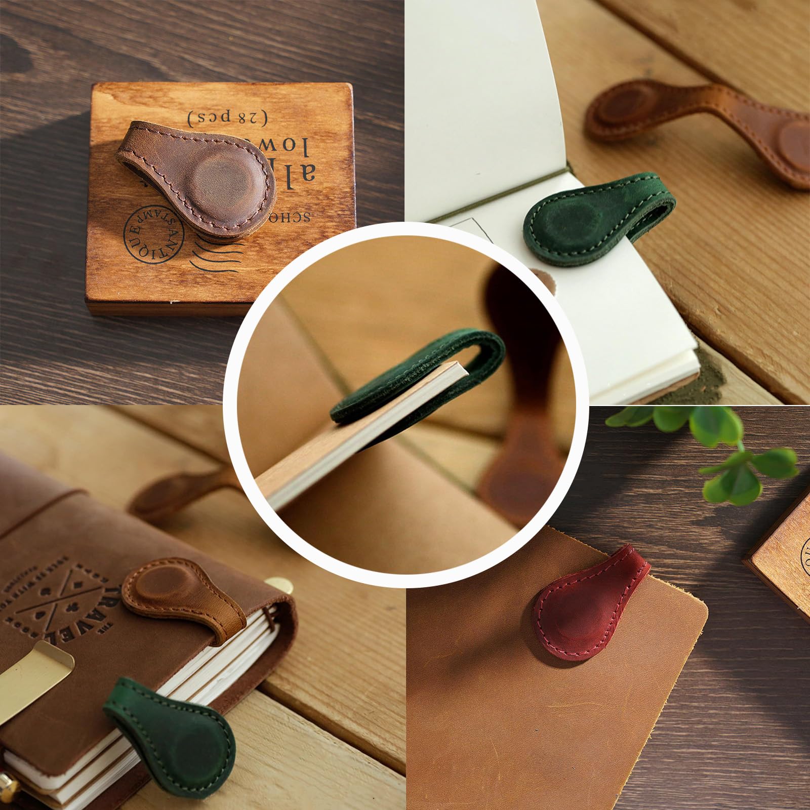 Amazon | 磁気レザーブックマーク、ユニークなヴィンテージ