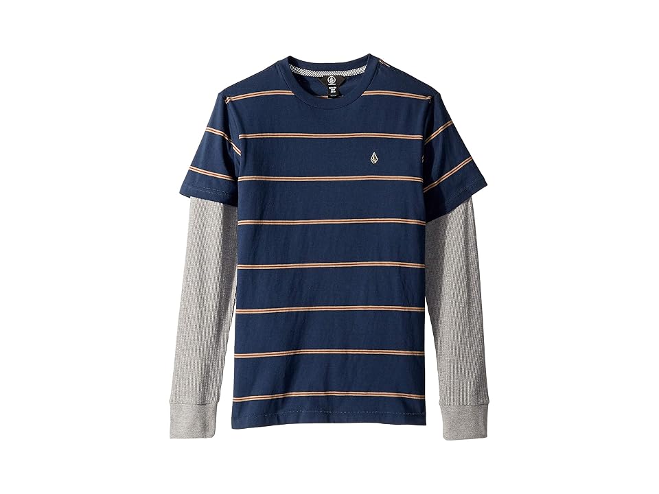 

Volcom Kids Joben Twofer Top (Big Kids) (Melindigo) Boy's Long Sleeve Pullover, Blue