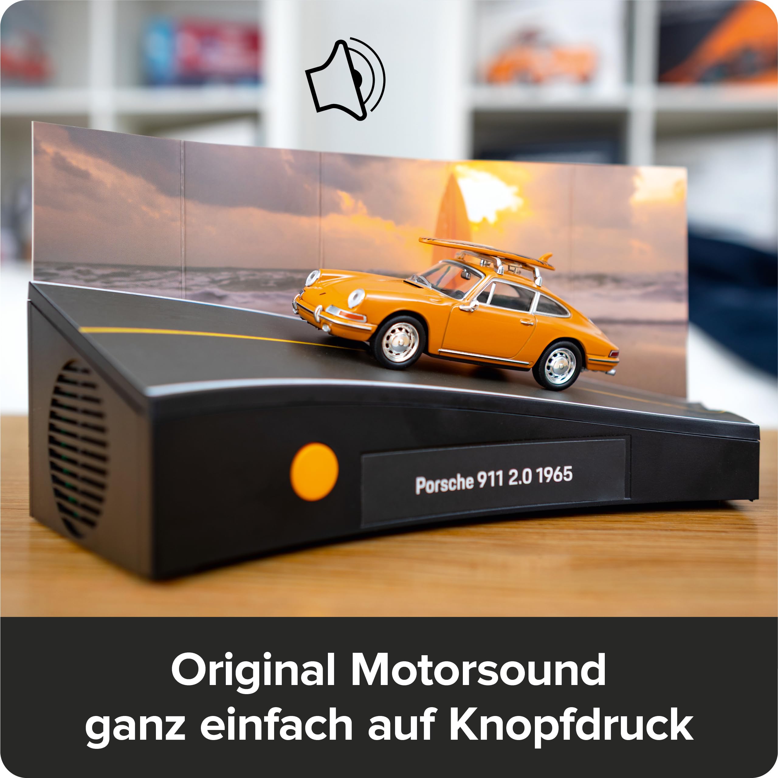 FRANZIS 67299 - Porsche 911 Sonderedition Surfbrett Adventskalender - Modellbausatz im Maßstab 1:43, inkl. Soundmodul und 52-seitigem Begleitbuch